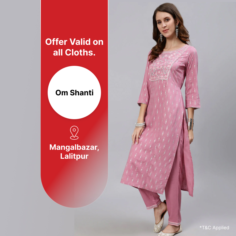 25% off on all clothes at Om Shanti